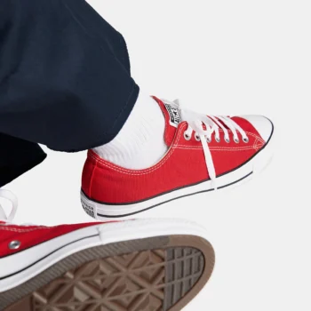 converse rojo caña baja clasico
