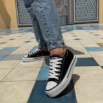 convese negro plataforma